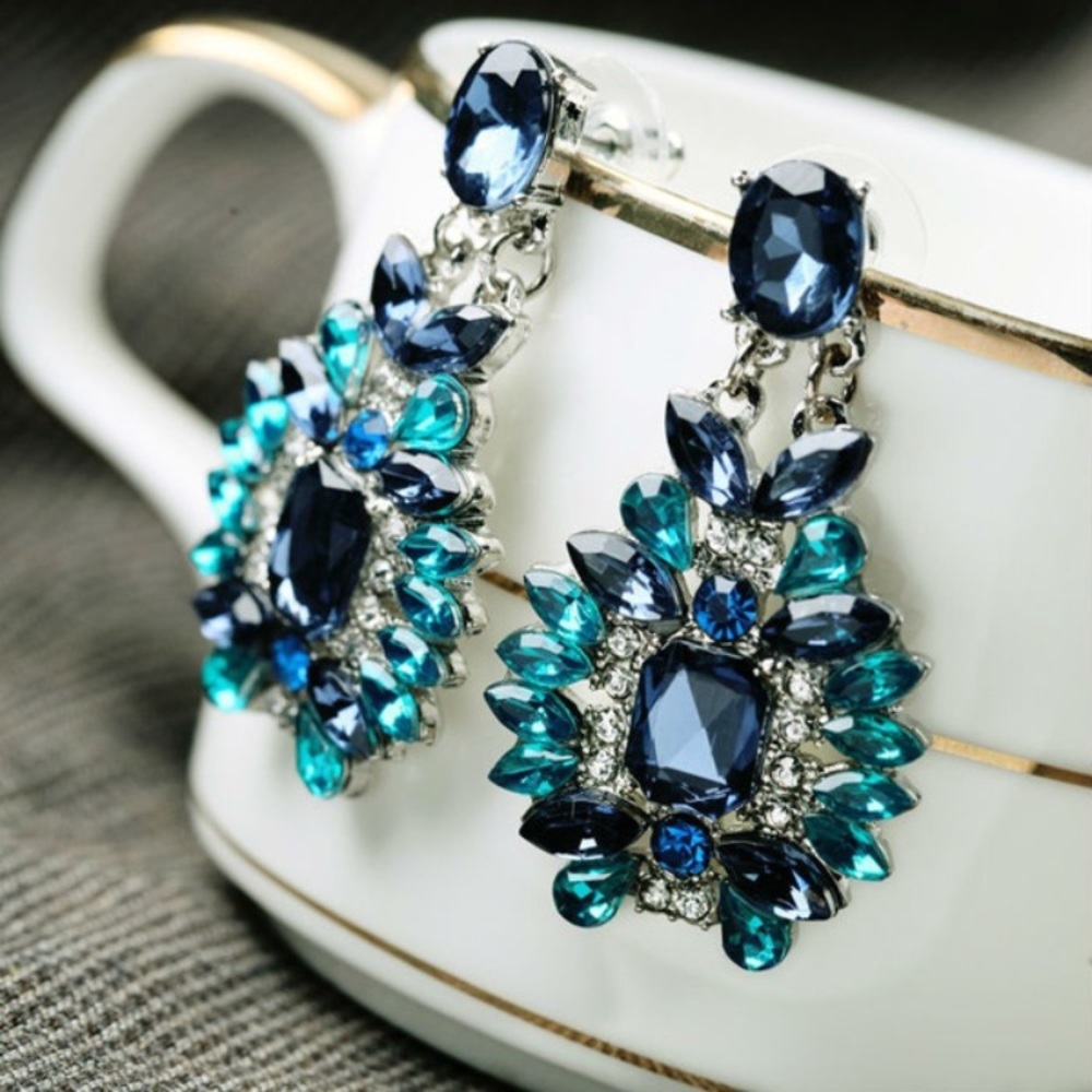 Gorgeous blue statement earrings